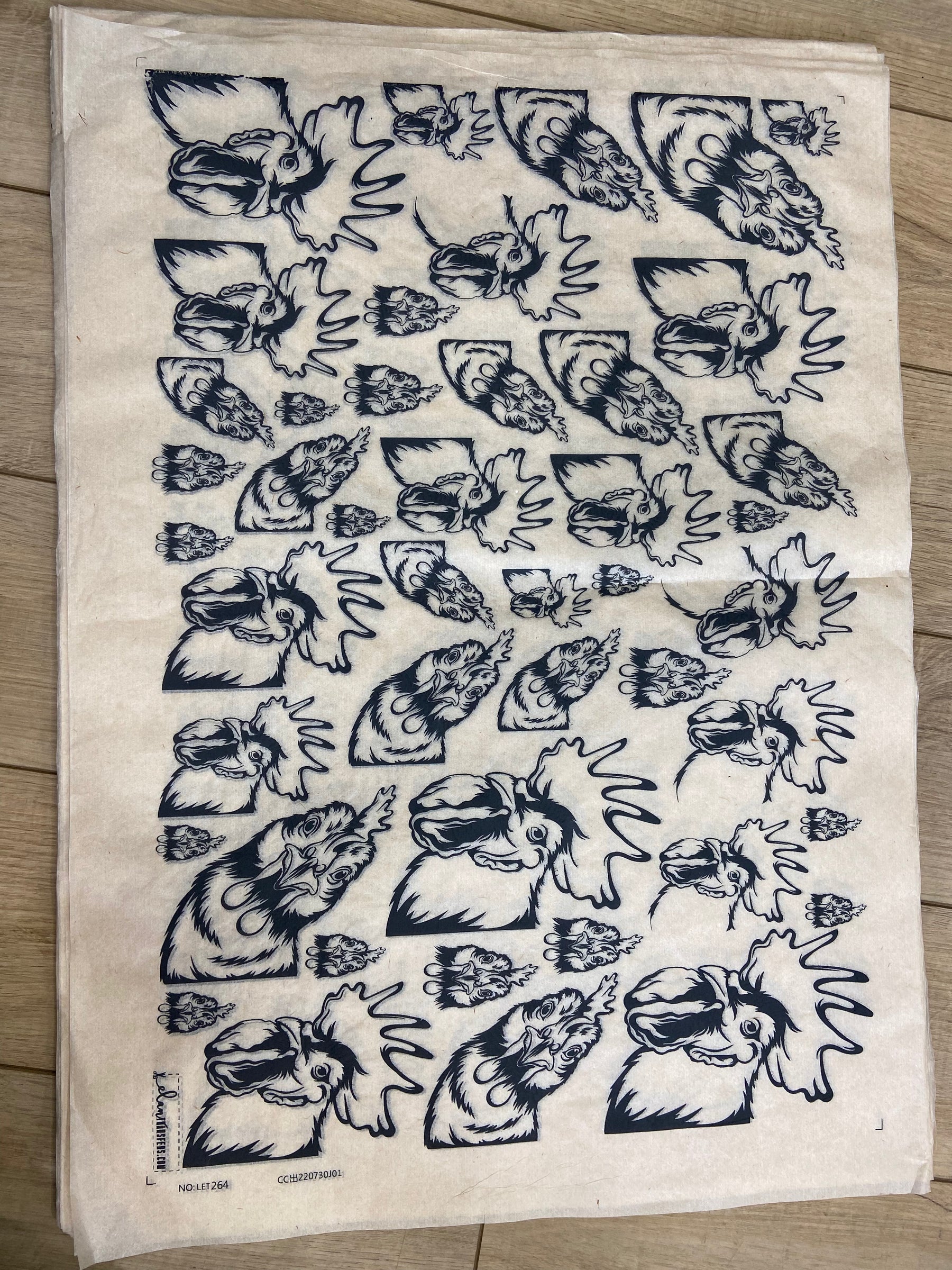 Chickens Peeking - Underglaze Transfer Sheet