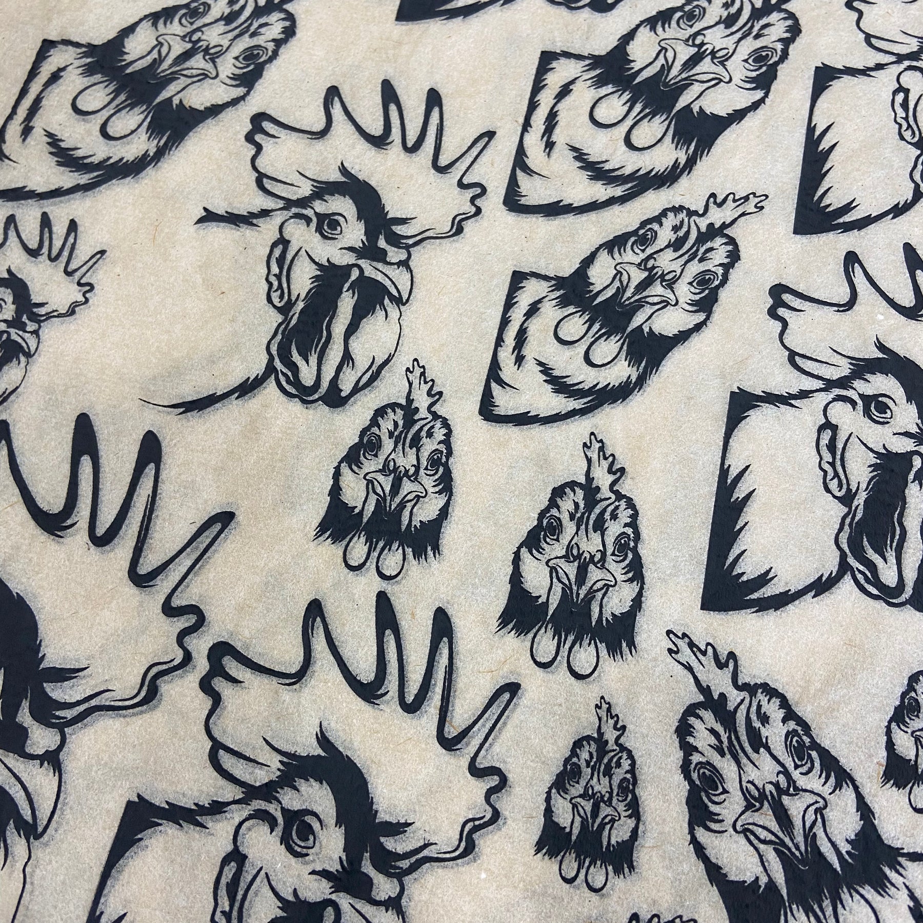 Chickens Peeking - Underglaze Transfer Sheet