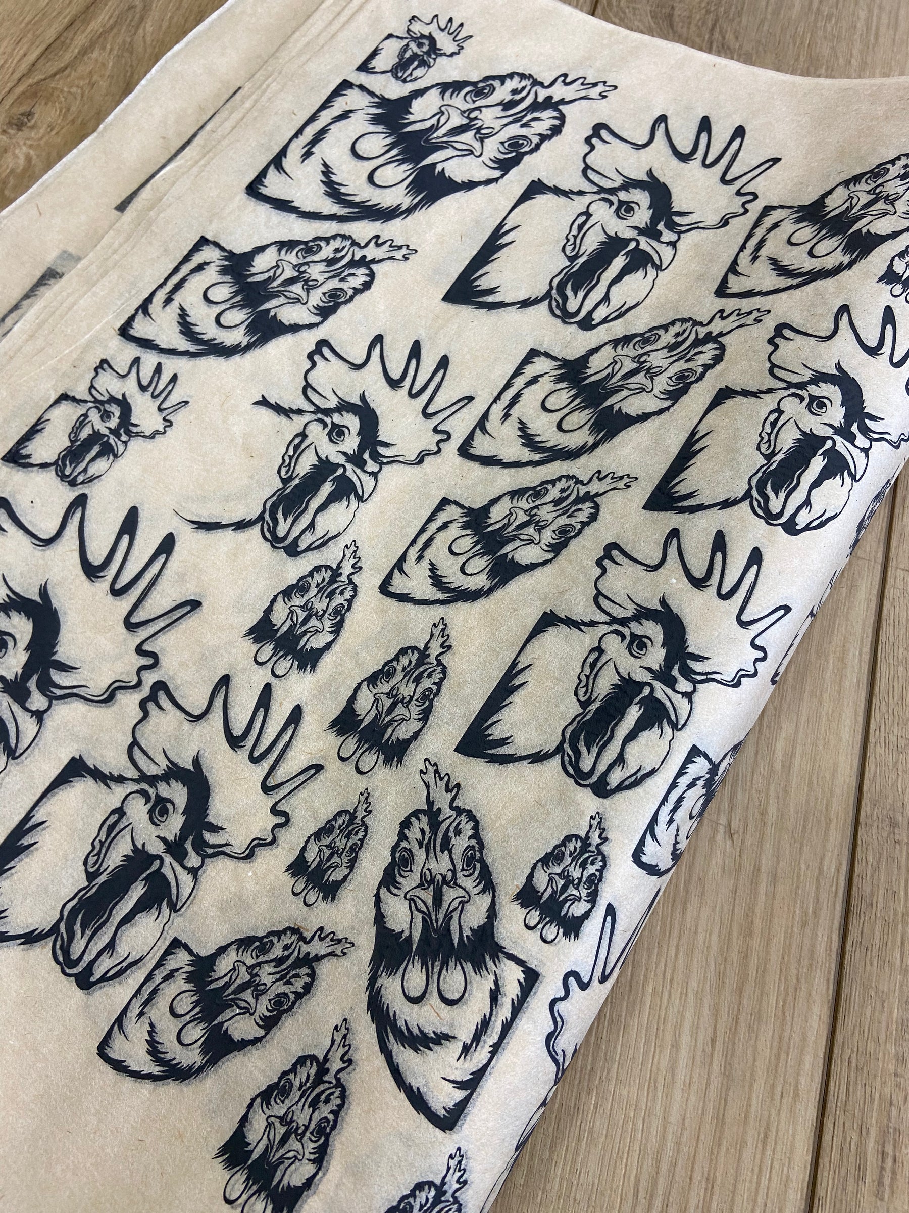 Chickens Peeking - Underglaze Transfer Sheet